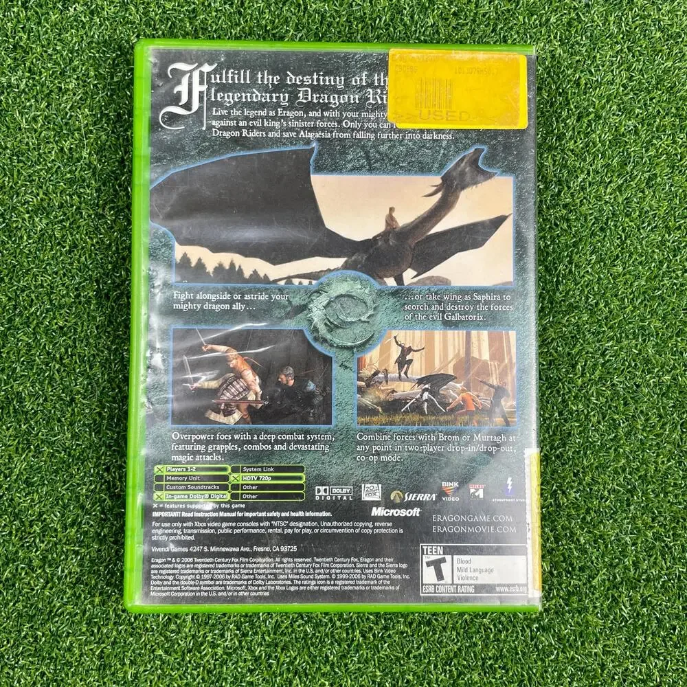 Eragon (Microsoft Xbox, 2006) No Manual